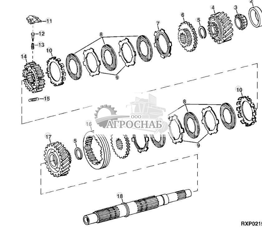 Top Shaft (Front) (12-Speed Syncro24-Speed PowrSync™) 